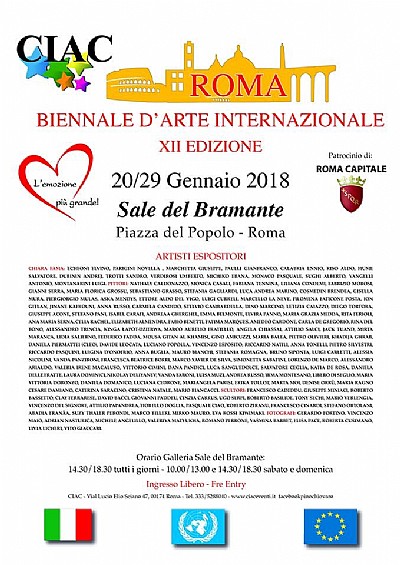 Inaugura la XII Biennale di Roma presso le sale del Bramante