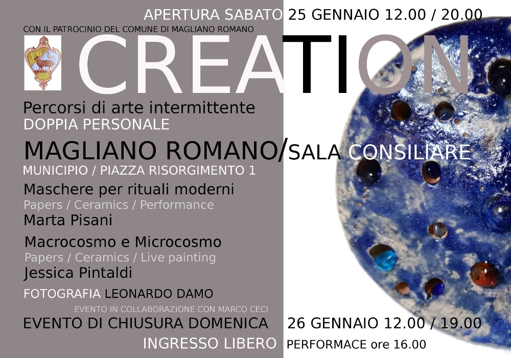 CREATION mostra di arte contemporanea itinerante / Seconda Tappa / Sala Consiliare in Municipio a Magliano Romano