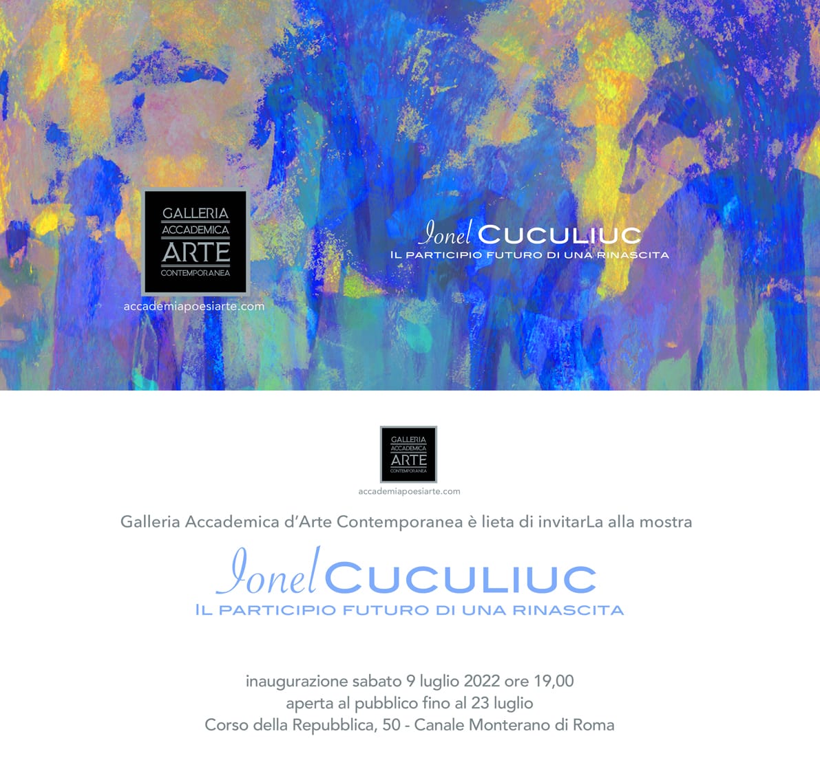 La Galleria Accademica presenta l#8217;arte in perifrastica attiva di Ionel Cuculiuc.