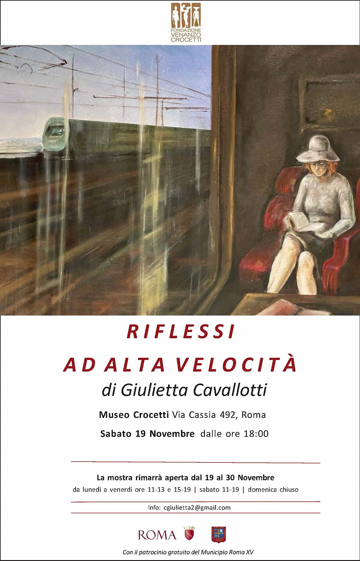 ARTE: AL MUSEO CROCETTI DI ROMA LA MOSTRA DI PITTURA #8216;RIFLESSI AD ALTA VELOCITA` DI GIULIETTA CAVALLOTTI