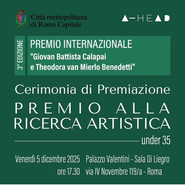 A-HEAD Project presenta a Palazzo Valentini i vincitori della Terza Edizione del Premio Internazionale Giovan Battista Calapai e Theodora van Mierlo Benedetti