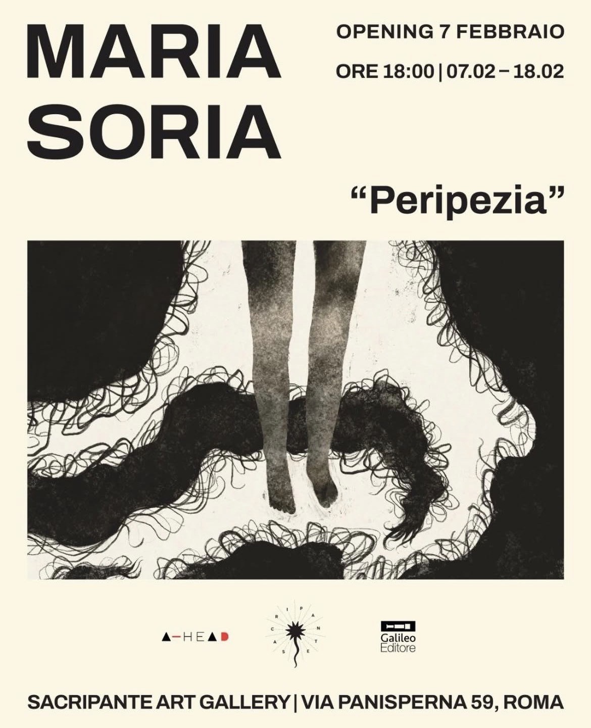 A-Head Project e Galileo Editore presentano la mostra PERIPEZIA di Maria Soria