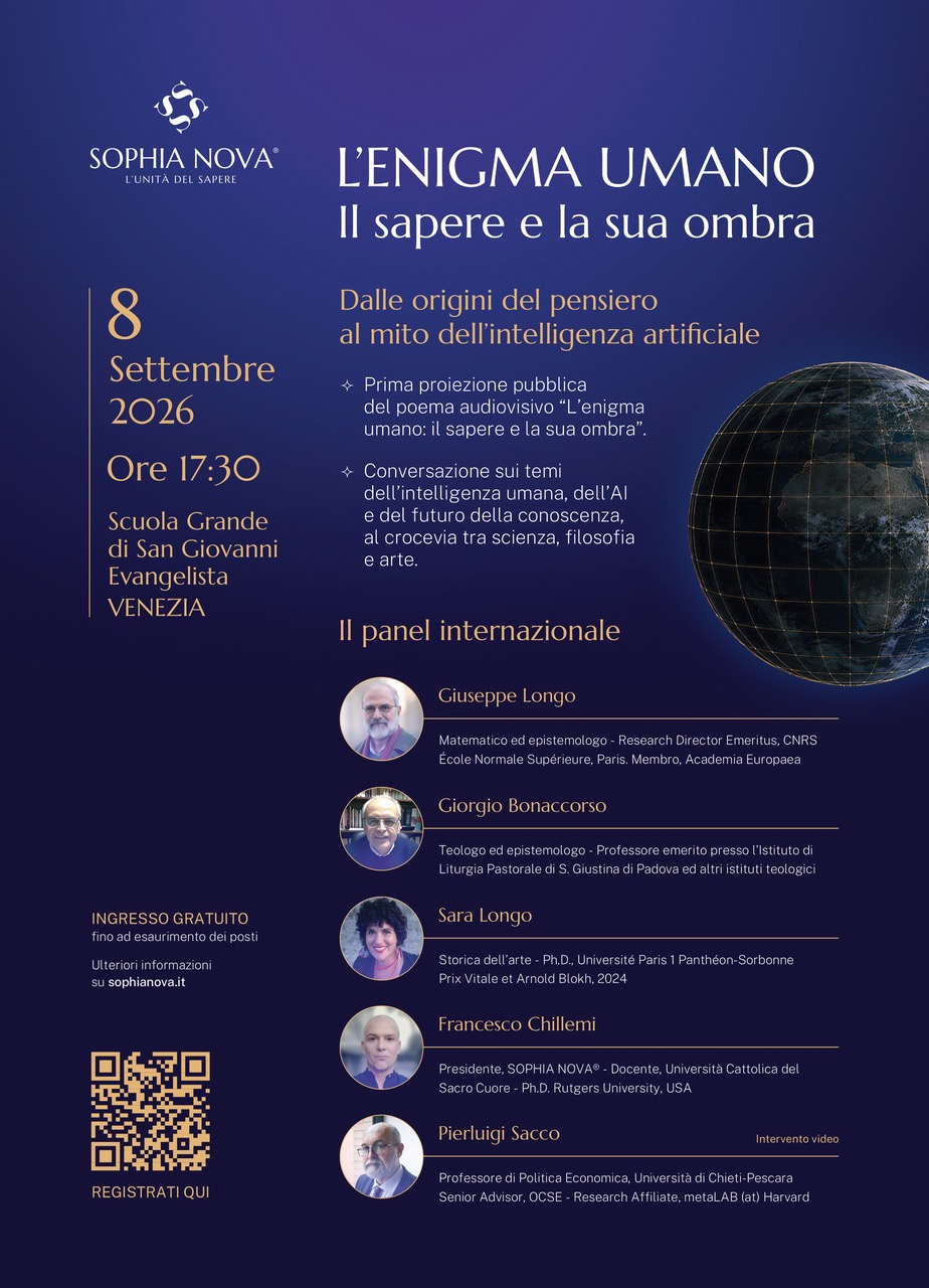 L#8217;associazione SOPHIA NOVA presenta in anteprima nazionale L#8217;enigma umano: il sapere e la sua ombra